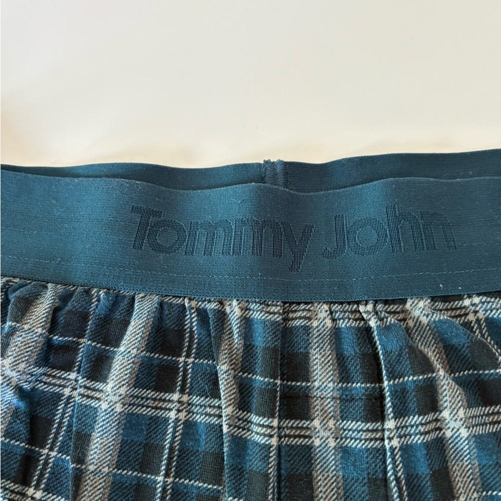 Tommy John Second Skin Men's Sleep Pant Teal Grey Plaid Micro Modal Soft Size M - Picture 3 of 8